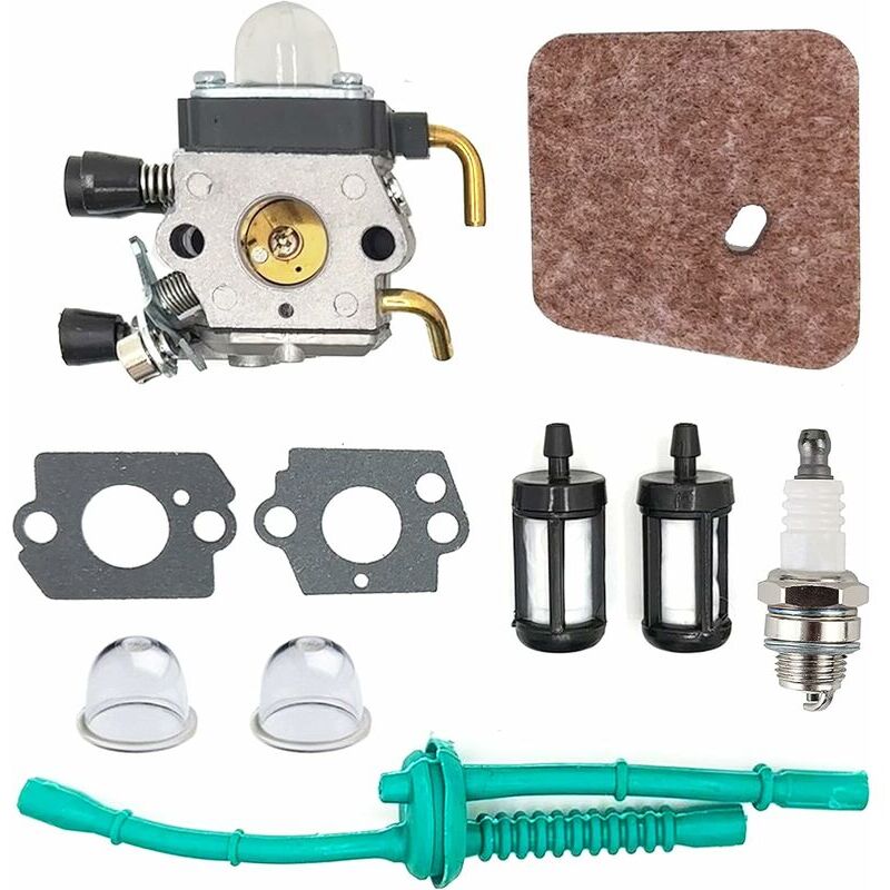 Start - Carburateur C1Q-S97 avec kit de Conduite de Carburant Filtre à air pour stihl FS38 FS45 FS46 FS55 KM55 HL45 FS45L FS45C FS46C FS55C FS55R