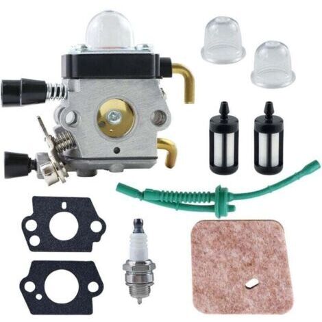 Carburateur C1Q-S97 avec kit de Conduite de Carburant Filtre à air pour STIHL FS38 FS45 , XU,FS46 FS55 KM55 HL45 FS45L FS45C FS46C FS55C FS55R FS55RC Coupe-Herbe Mangeur de Mauvaises Herbes -