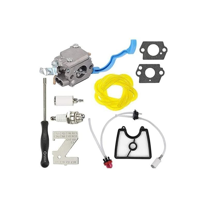 Ikodm - Carburateur C1Q-W37 avec filtre à air 545112101 pour souffleur à main modèles 125B, 125BX, 125BV, 125BVX, remplace les références 581798001,