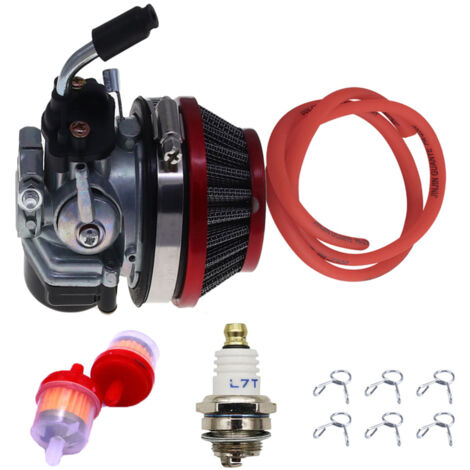 Carburateur de course 2 temps compatible avec moteurs essence 49cc, 50cc, 66cc, 80cc, 100cc pour moto, vélo, scooter, cyclomoteur