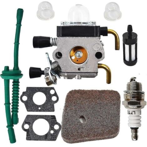 Carburateur de remplacement compatible avec les débroussailleuses Stihl FS38, FS45, FS46, FS55, KM55 et FS85, avec joint de filtre à air et à carburant-AquaForge