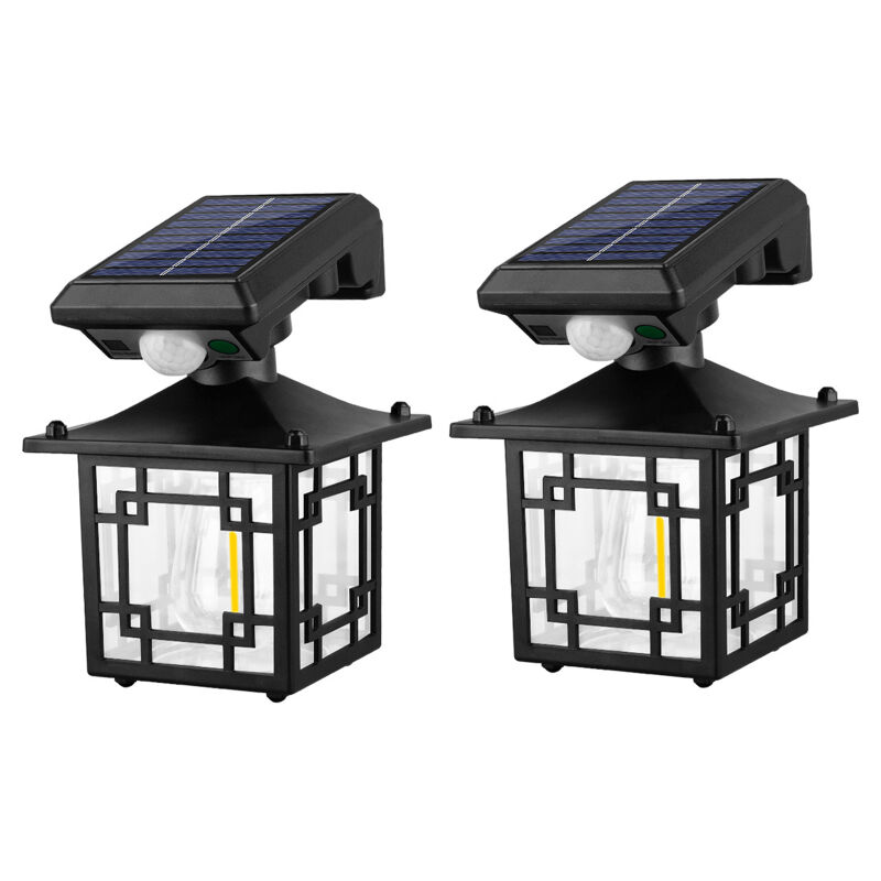 Volavo - lifcausal 2 Lampadaires Solaires Extérieurs Murals Étanches IP65 avec Détecteur de Présence pour Allées et Jardins