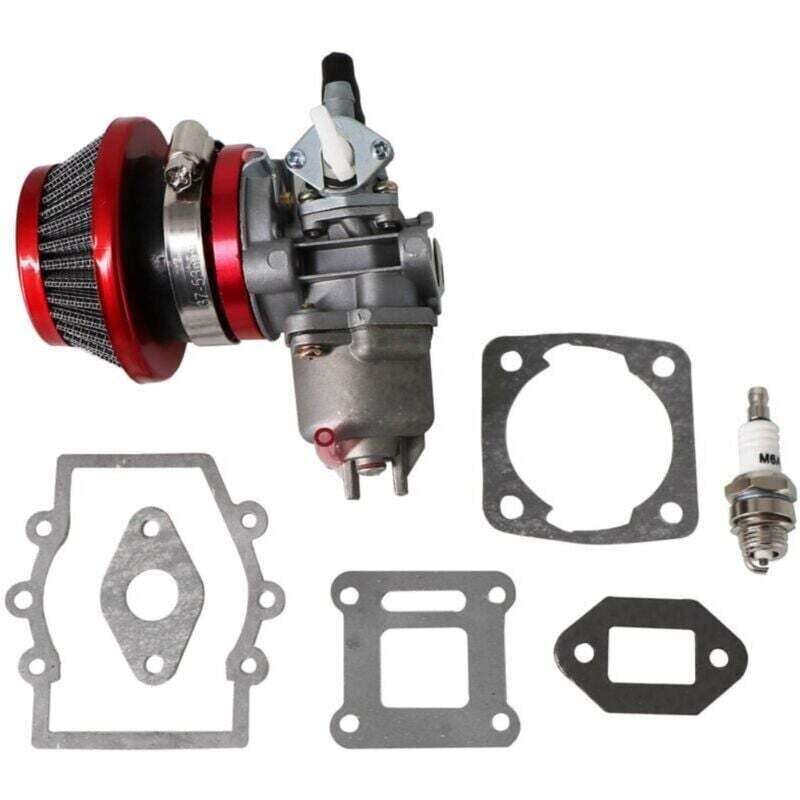 XVX - Carburateur de remplacement pour mini scooter de vélo de poche avec moteur 47cc 49cc 2 temps avec filtre à air et joint et bougie d'allumage