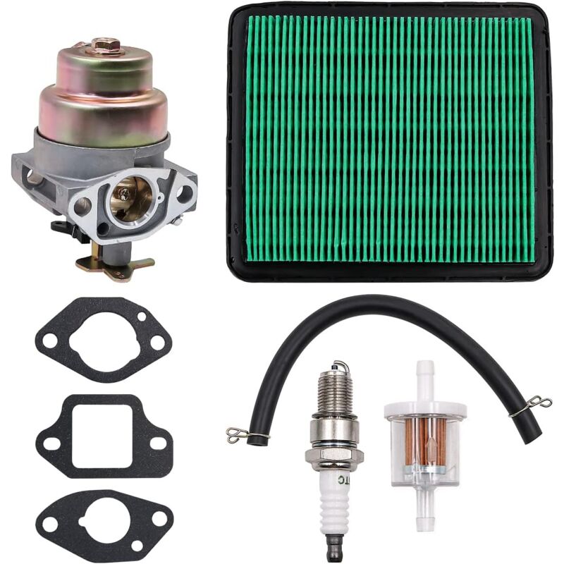 Coocheer - Carburateur de tondeuse à gazon avec élément filtrant, bougie d'allumage et joint d'étanchéité de carburateur adapté au moteur Honda