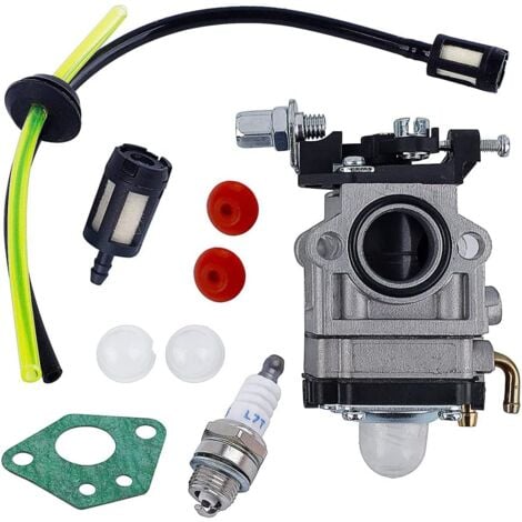 Carburateur débroussailleuse 52cc 49cc 43cc carburateur Kit de carburateur avec Tube d'étanchéité, bougie d'allumage et filtre à carburant