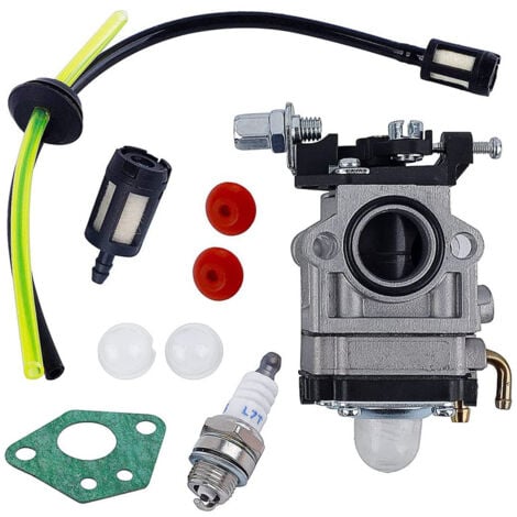 Carburateur débroussailleuse 52cc 49cc 43cc carburateur Kit de carburateur avec Tube d'étanchéité, bougie d'allumage et filtre à carburant,OUYLAF