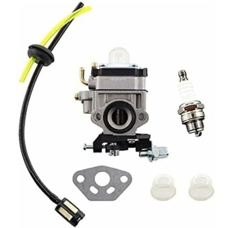 Carburateur et Filtre à Essence de 11mm avec Bougie d'Allumage pour AL-KO Alko Débroussailleuse BC410 BC4535 BC 4125 Moteur.