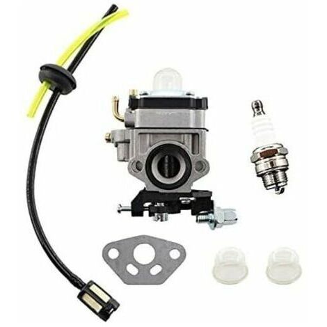 Carburateur et Filtre à Essence de 11mm avec Bougie d'Allumage pour AL-KO Alko Débroussailleuse BC410 BC4535 BC 4125 Moteur.