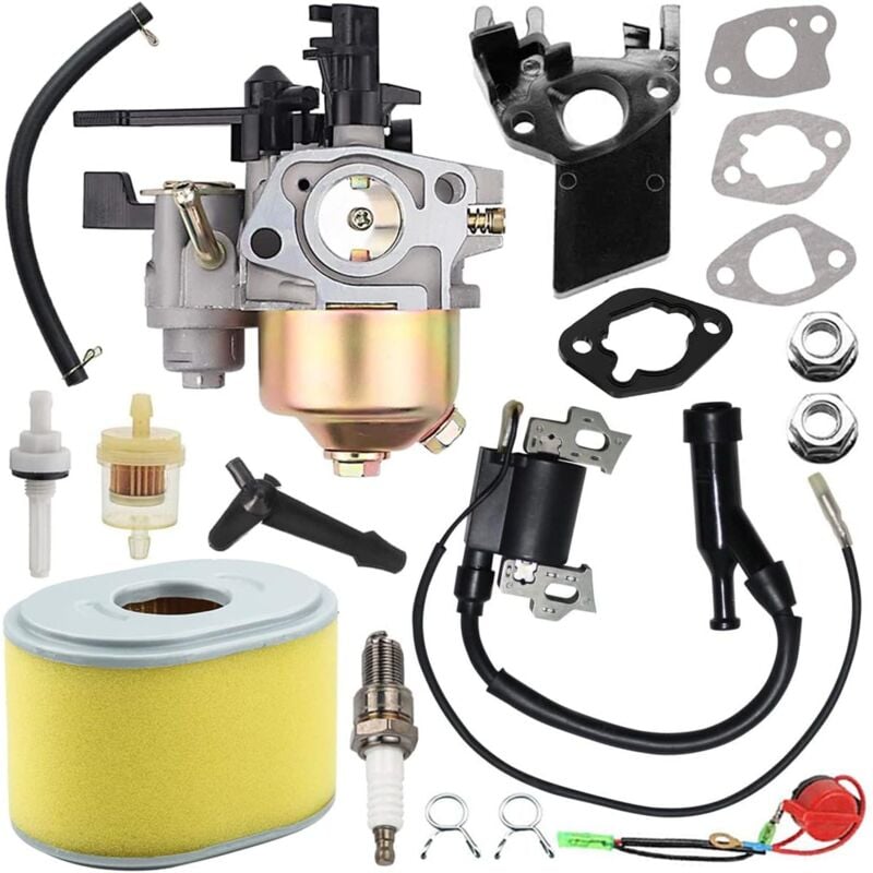 Coocheer - Carburateur, filtre à air, bobine d'allumage, bougie d'allumage pour Honda GX160 GX200, moteur 5 cv, 5,5 cv, 6,5 cv, pompe à eau WP20 196