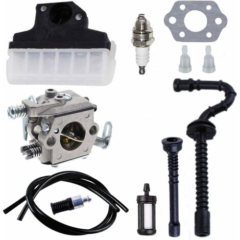 Carburateur + Filtre à air + Bougie d’Allumage + Tuyau d’Essence/d’Huile pour Tronçonneuse STIHL 021 023 025 MS210 MS230 MS250 Carburateur
