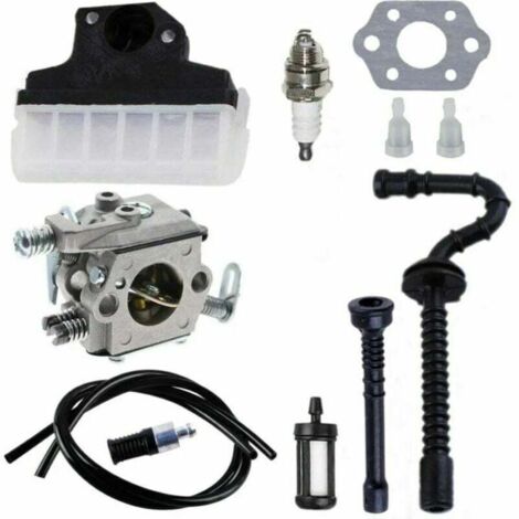 Carburateur + Filtre à air + Bougie d’Allumage + Tuyau d’Essence/d’Huile pour Tronçonneuse STIHL 021 023 025 MS210 MS230 MS250 Carburateur