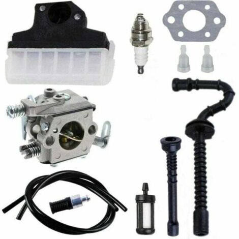 Carburateur + Filtre à air + Bougie d’Allumage + Tuyau d’Essence/d’Huile pour Tronçonneuse STIHL 021 023 025 MS210 MS230 MS250 Carburateur
