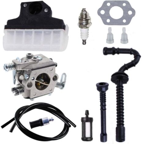 Carburateur + Filtre à air + Bougie d’Allumage + Tuyau d’Essence/d’Huile pour Tronçonneuse STIHL 021 023 025 MS210 MS230 MS250 Carburateur