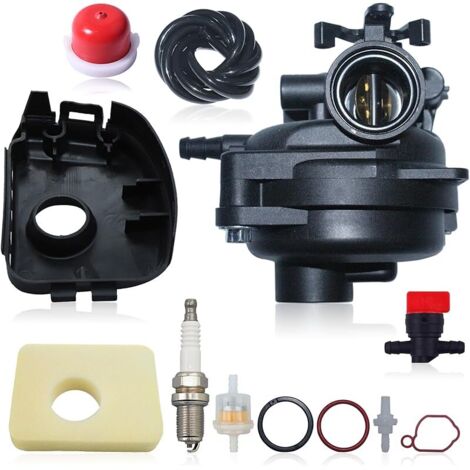 Carburateur Kit 799583 pour Briggs & Stratton 300E 450E 500E 550EX Tondeuse avec Bougie d'Allumage Filtre à Air en Coton Cache Filtre à Air Filtre à Carburant Bulles d'huile Tuyau d'huile