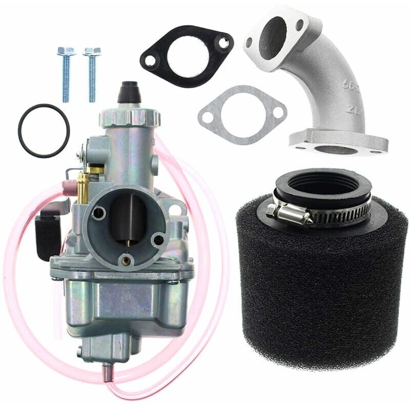 Start - Carburateur Kit de carburateur VM22 26 mm pour tuyau d'admission Mikuni Dirt Bike 110 cc 125 cc 140 cc Lifan yx, modèle : argent
