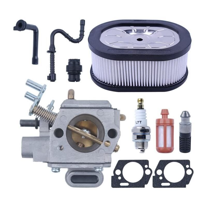Forehill - Carburateur kit pour Stihl MS461 ms 461 MS460 Tronçonneuse Remplace 1128 120 0629 par Tuyau de carburant Filtre à carburant Tuyau