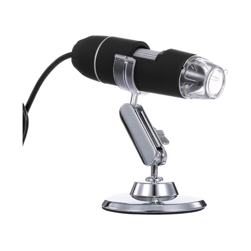 Lifcausal Microscope Numérique Portable 1000X hd Loupe usb 3 en 1 avec 8 LEDs Noir