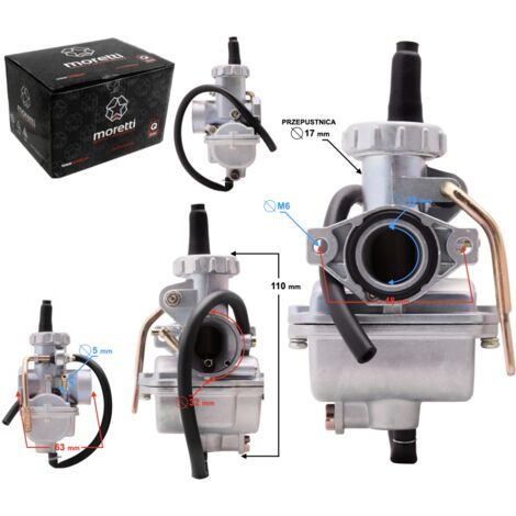 Carburateur Moretti Street PZ20, 80cc 4T, p.17 mm, starter à levier