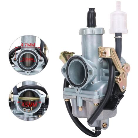 Carburateur Moto,Carburateur 30mm PZ30 pour Pit Bike Dirt Bike Go Karts ATV Quad Motos avec moteur CG 4 temps 200cc 250cc