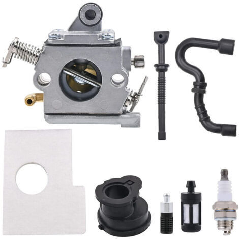 Carburateur MS170 pour Stihl MS170 MS180 Tronçonneuse avec Filtre à Air, Bouchon de Réservoir, Filtre à Essence, Bougie d'Allumage, Remplace C1Q-S57 C1Q-S57A C1Q-S57B 1130 120 0603