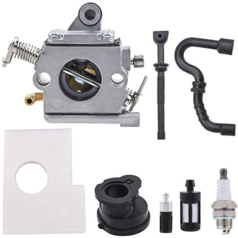 Carburateur MS170 pour Stihl MS170 MS180 Tronçonneuse avec Filtre à Air, Bouchon de Réservoir, Filtre à Essence, Bougie d'Allumage, Remplace C1Q-S57 C1Q-S57A C1Q-S57B 1130 120 0603