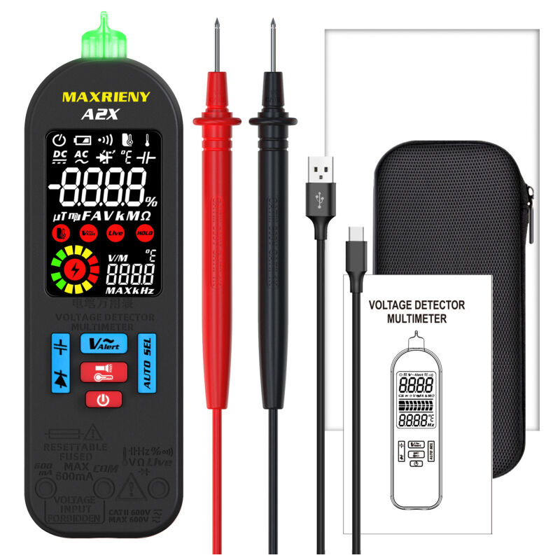 MAXRIENY Multimètre numérique intelligent anti-brûlure automatique Détecteur de tension sans contact Voltmètre intelligent Résistance Fréquence