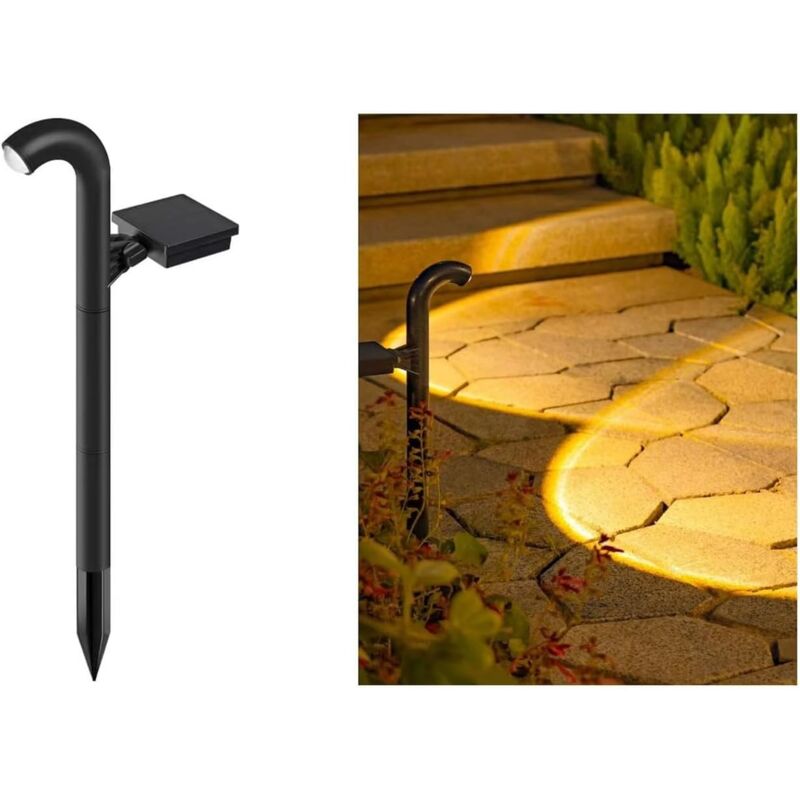 Lot de 1 Lampes Solaires Extérieur led - 3000K Blanc Chaud - Étanche IP65 - Lentille Convex pour Pelouse/Allée/Jardin - Auto-On/Off Détection