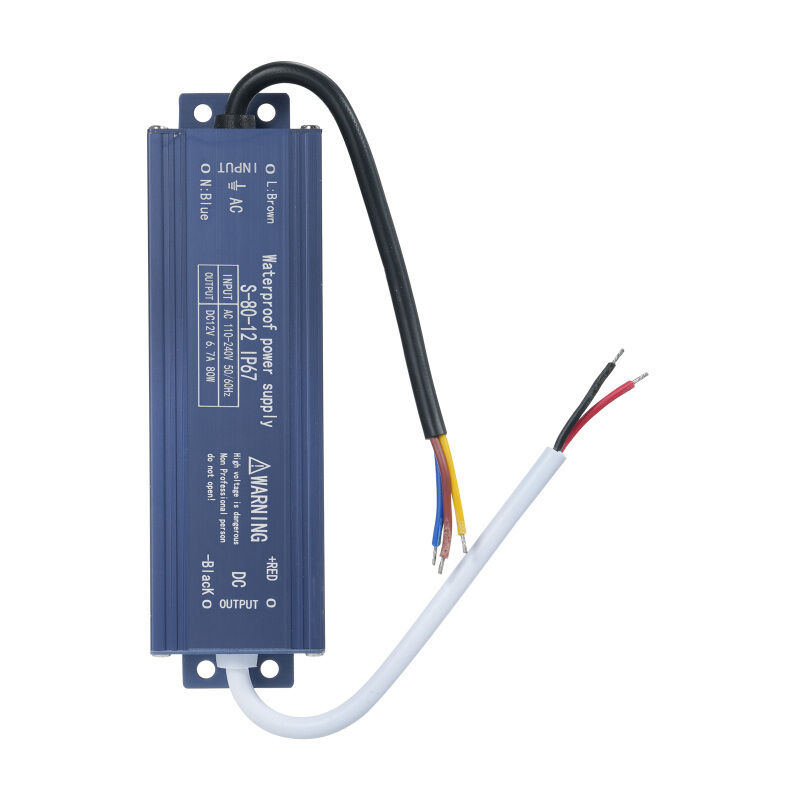Transformateur d'alimentation étanche IP67 pour LED, adaptateur CA 110 V-240 V vers CC 12 V, 80 W, tension de sortie constante, pour bande lumineuse