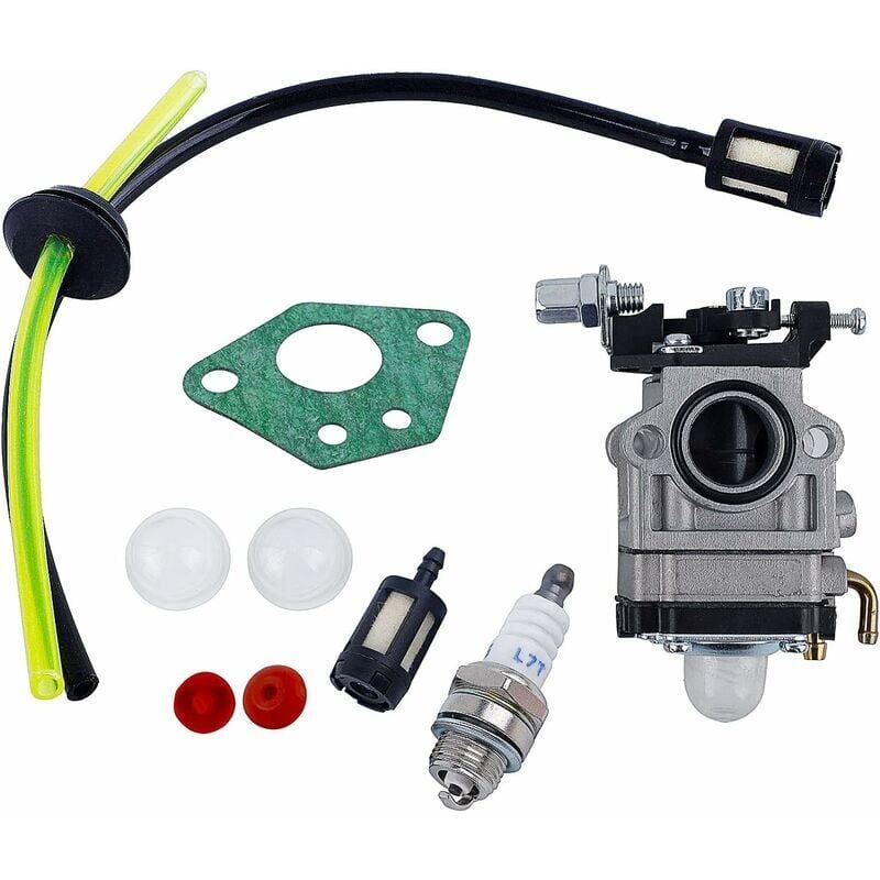 XVX - Carburateur pour kit de carburateur de débroussailleuse 52cc 49cc 43cc avec joint, tuyau, bougie d'allumage et filtre à carburant. Carburateur