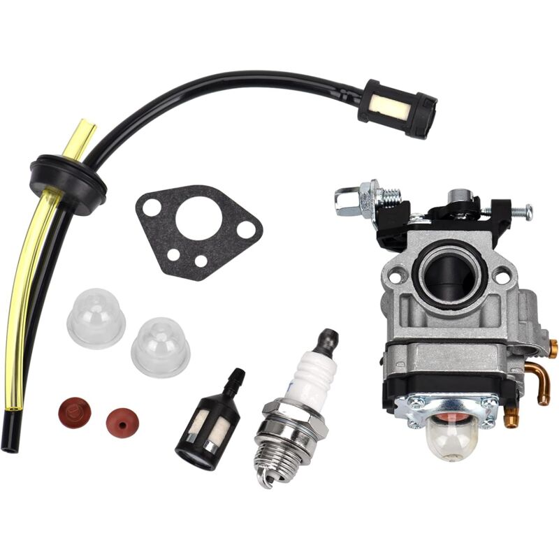 Carburateur pour moteur de débroussailleuse 52cc 49cc 43cc, ensemble carburateur avec joint, tuyau, bougie et filtre à carburant