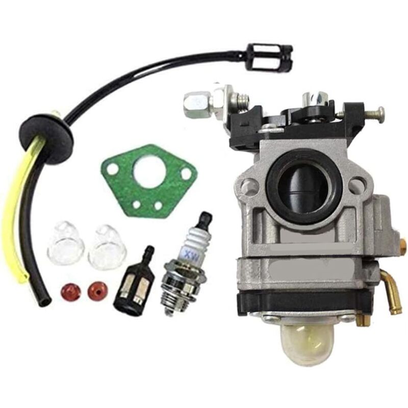 Start - Carburateur pour Moteur de Débroussailleuse avec Bougie et kit de Filtre à Carburant, Carburateur pour tronçonneuse GX35 52cc 49cc 43cc Kit