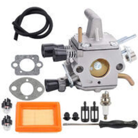 Carburateur Pour Stihl FS120 FS200 FS020 FS202 FS250 FS300 FS350 Débroussailleuse Carburateur Kit Joint + Filtre À Air et Filtre À Carburant + Tuyau De Carburant + Bougie