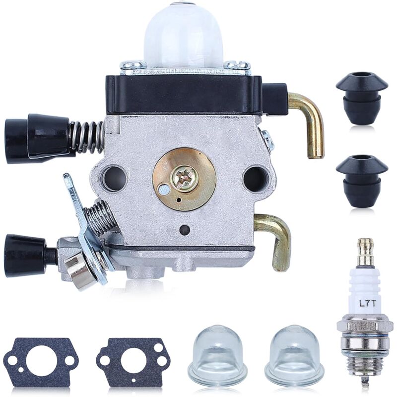 Coocheer - Carburateur pour Stihl FS55 FS38 FS55R FS55RC HL45 KM55 FS80 FR85 FH75 FS45 FS46 FS74 FS75 HL75 HS70 C1Q-S63 C1Q-S69 avec rondelle, bougie