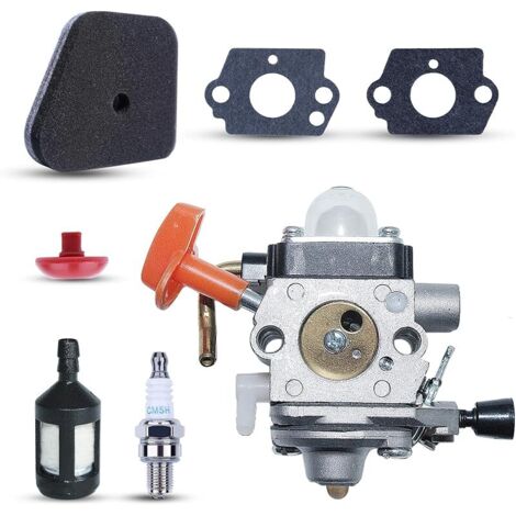 Carburateur pour Stihl FS87 FS90 FS100 FS110 FS130 HL95 HT100 HT101 KM90 KM100 KM110 SP90 Débroussailleuse Tondeuse Séries avec Bougie d'Allumage Filtre à Air Filtre à l'huile 41801200607