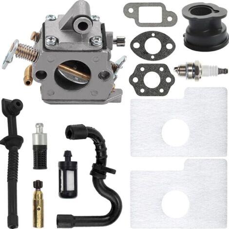 Carburateur pour Stihl MS170 MS180 017 018 ms170 ms 180 tronçonneuse remplace C1Q-S57 C1Q-S57A C1Q-S57B 11301200603 avec filtre à air, bougie d'allumage, filtre à carburant, filtre à huile