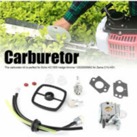 Carburateur pour taille-haie Echo HC1500 (réf. 12520005962) compatible avec Zama C1U-K51, kits de réglage pour accessoires de taille-haie