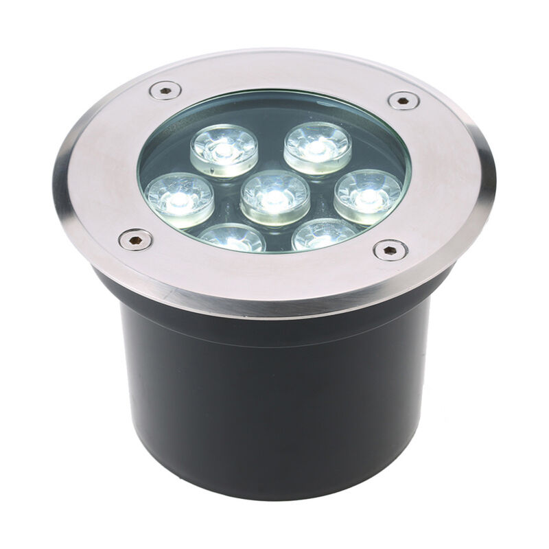 Soleil - lifcausal Projecteur led encastrable 7W ac/dc 12V 700LM haute puissance verre trempé extérieur pour jardin, allées, escaliers - étanche IP67