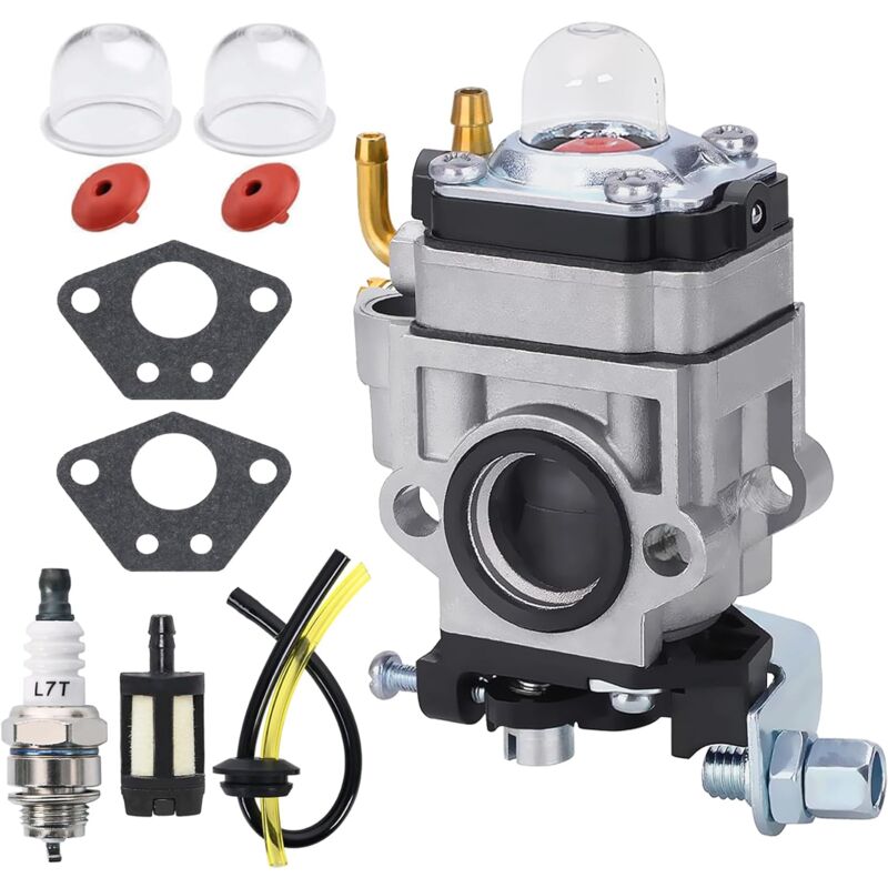 Coocheer - Carburateur pour tondeuse à gazon 52 cc, 49 cc, 43 cc, carburateur jrisbo pour moteur de tondeuse à gazon, kit d'accessoires pour