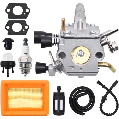 Carburateur pour tondeuse à gazon STIHL FS120, FS200, FS250, FS300, FS350, FR350. Accessoires JRISBO pour FS 250. Kit carburateur avec filtre à air, joint, bougie et ampoule de démarrage.