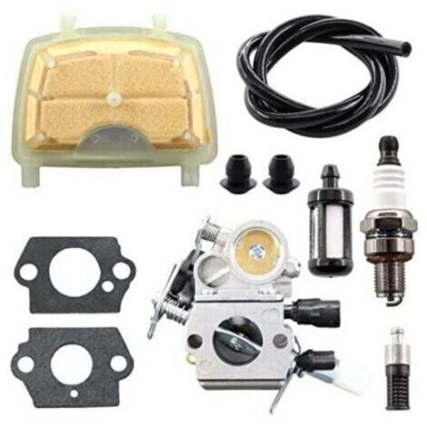 Carburateur pour tronçonneuses Stihl MS171 MS181 MS211, comprenant un kit d'entretien et un filtre à air.
