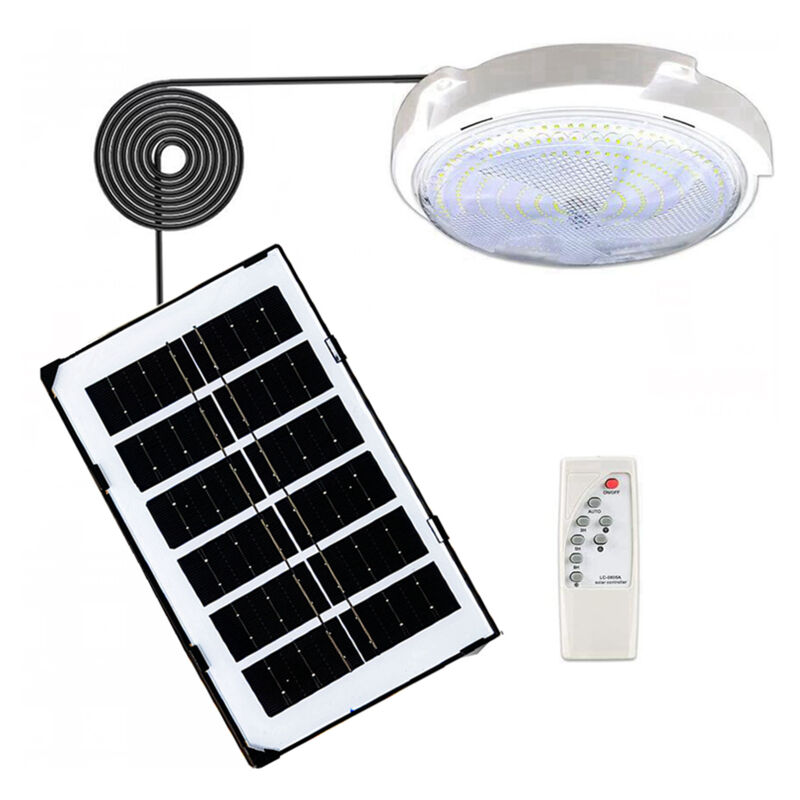 Plafonnier solaire 65 W 60 LED, éclairage d'intérieur, luminaire décoratif pour couloir, allée, capteur de lumière, télécommande