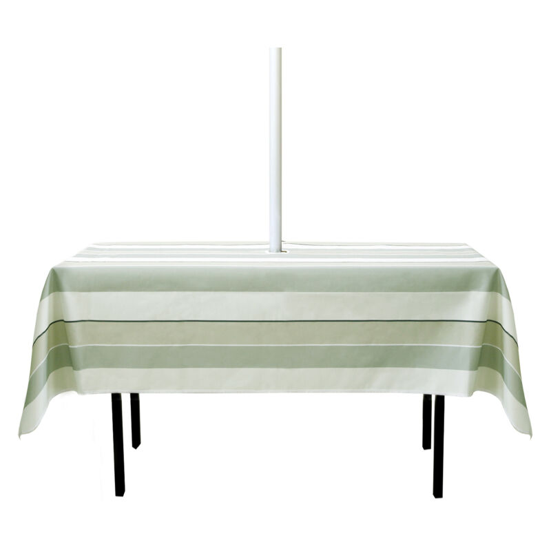 Nappe anti-déversement 5 x 7 pi avec fermeture éclair et trou pour parapluie, nappe d'extérieur imperméable, nappes de patio, housses de table pour