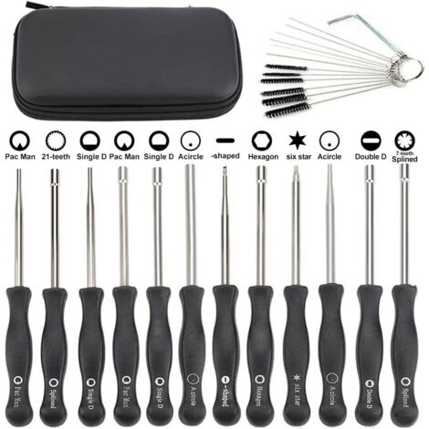 Carburateur--Set de 12 Outils de Réglage de Carburateur/Tournevis de Réglage pour Moteur à 2 Temps Embout Splined/Pac Man/D/Double D pour Débroussailleuse Tronçonneuse Poulan usqvarna