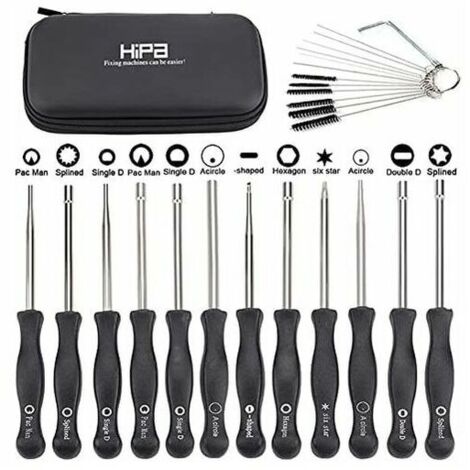 Carburateur Set de 12 Outils de Réglage de Carburateur/Tournevis de Réglage pour Moteur à 2 Temps Embout Splined/Pac Man/D/Double D pour Débroussailleuse Tronçonneuse Poulan usqvarna STIL Eco