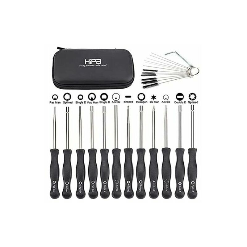 Start - Carburateur Set de 12 Outils de Réglage de Carburateur/Tournevis de Réglage pour Moteur à 2 Temps Embout Splined/Pac Man/D/Double d pour