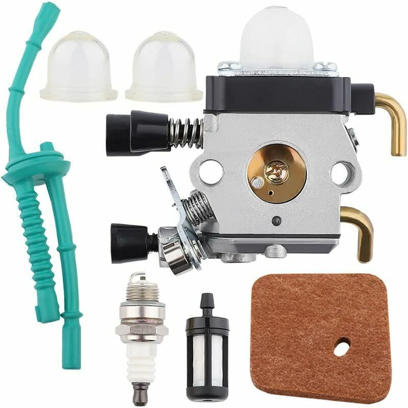Start - Carburateur + tuyau + bougie + pompe d'amorçage + filtre à air + filtre à carburant pour débroussailleuse sthil FS55 FS45 FS46 38 KM55