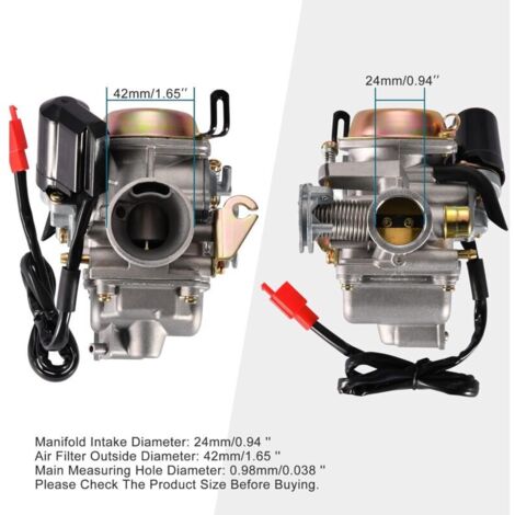 Carburatore di ricambio PD24J da 24 mm per ATV, Go Kart, Ciclomotori e Scooter GY6 a 4 tempi da 125 cc e 150 cc.