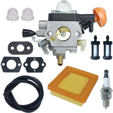 Carburatore FS91 per Stihl FS91 FS91R FS111 FS89 HT102 HT103 FC91 FC96 KM91 KM91R KM111 FC11 con filtro aria, candela, tubo dell'olio, guarnizione, pompetta di adescamento, filtro del carburante