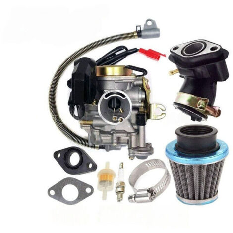 Carburatore GY6 50cc 4 tempi ad alte prestazioni 139QMB per scooter e ciclomotori da 49cc e 50cc (PD18J Carb), carburatore 50cc + collettore di aspirazione