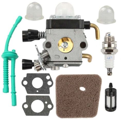 Carburatore per Stihl FS38 FS45 FS46 FS55, kit carburatore da 9 pezzi con guarnizione, tubo flessibile, candela e filtro carburante, carburatori per decespugliatori